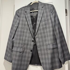 Theory Gray Plaid Blazer